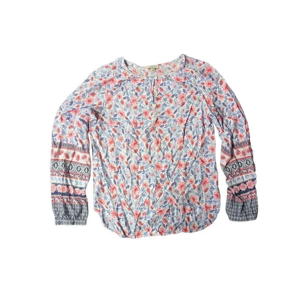 Talbots Floral Long Sleeve Blouse Women's PSmall